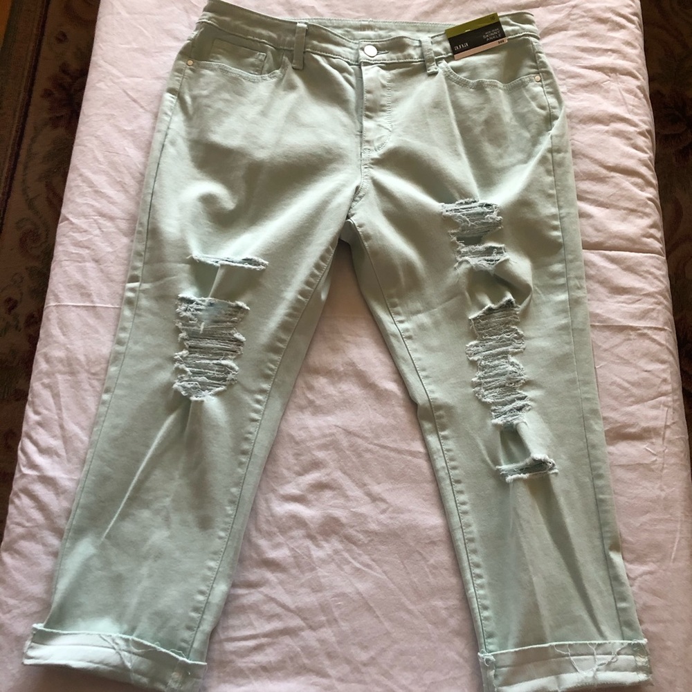 A.N.A. Mid-rise Skinny Ankle Aqua Denim Jeans 16